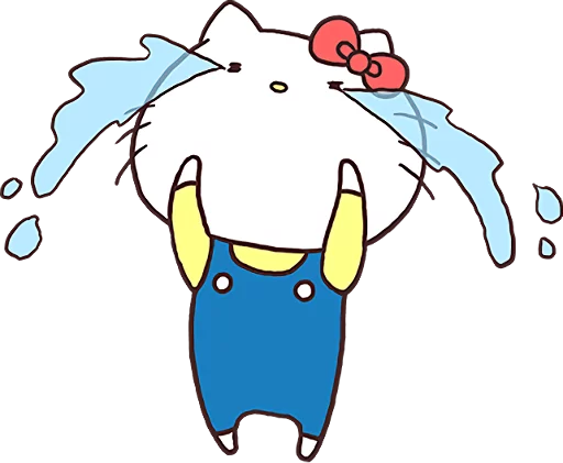 Стикер из набора Hello Kitty × Usamaru :: @line_stickers для Телеграм: Статические 😭