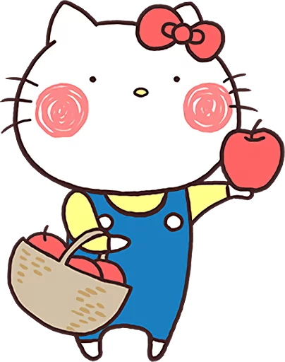 Стикер из набора Hello Kitty × Usamaru :: @line_stickers для Телеграм: Статические 🍎