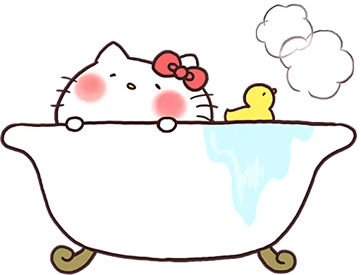 Стикер из набора Hello Kitty × Usamaru :: @line_stickers для Телеграм: Статические 🛁