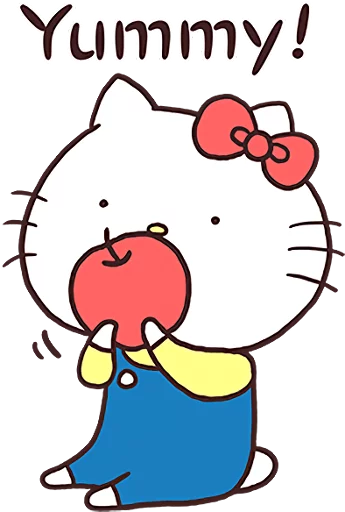 Стикер из набора Hello Kitty × Usamaru :: @line_stickers для Телеграм: Статические 🍎
