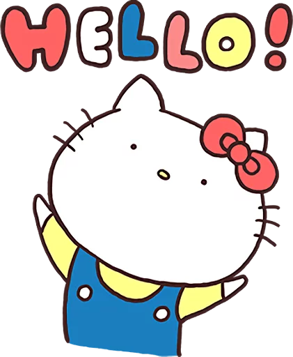 Стикер из набора Hello Kitty × Usamaru :: @line_stickers для Телеграм: Статические 🙋‍♀️