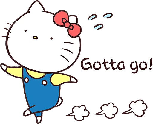 Стикер из набора Hello Kitty × Usamaru :: @line_stickers для Телеграм: Статические 🏃‍♂️