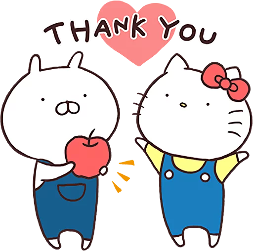 Стикер из набора Hello Kitty × Usamaru :: @line_stickers для Телеграм: Статические 🙇‍♂️