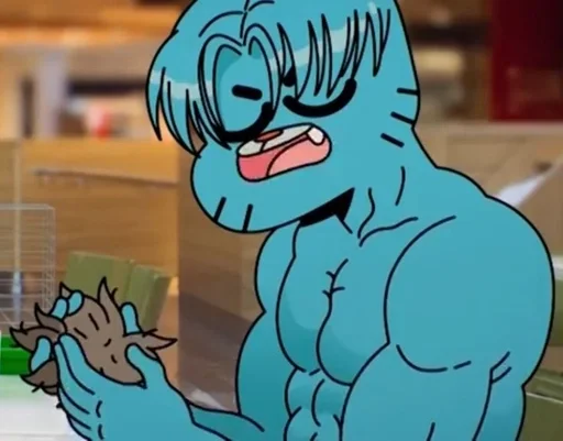 Стикер из набора Gumball :: @fStikBot для Телеграм: Статические 🧑‍🦲