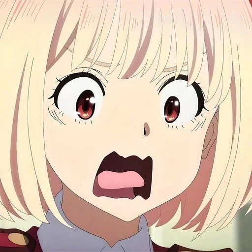 Стикер из набора Ликорис рикоил @anime_stickerr для Телеграм: Статические 😰