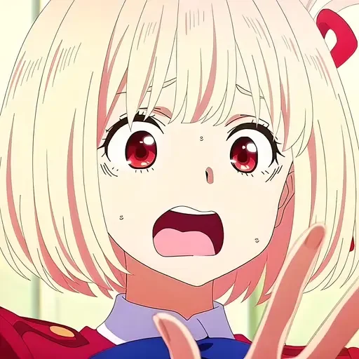 Стикер из набора Ликорис рикоил @anime_stickerr для Телеграм: Статические 😰