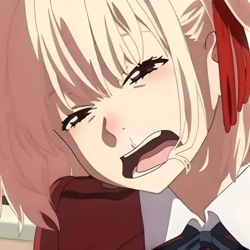 Стикер из набора Ликорис рикоил @anime_stickerr для Телеграм: Статические 😭