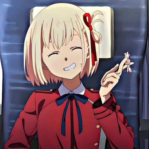 Стикер из набора Ликорис рикоил @anime_stickerr для Телеграм: Статические 😁