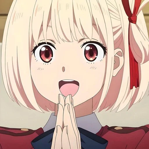 Стикер из набора Ликорис рикоил @anime_stickerr для Телеграм: Статические 😁