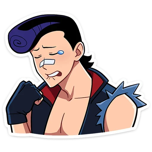 Стикер из набора Рёко и Кента | @Premium_Stikers для Телеграм: Анимированные, Статические 😢