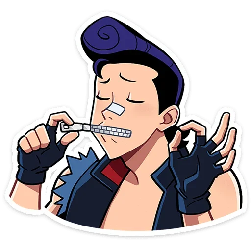 Стикер из набора Рёко и Кента | @Premium_Stikers для Телеграм: Анимированные, Статические 🤐