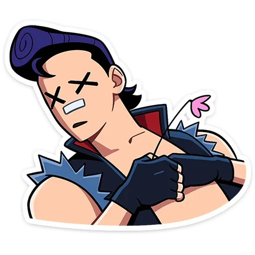 Стикер из набора Рёко и Кента | @Premium_Stikers для Телеграм: Анимированные, Статические 😵