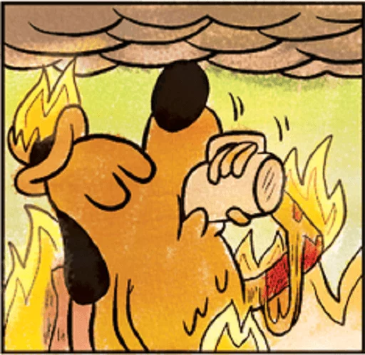 Стикер из набора This is Fine для Телеграм: Статические 😅