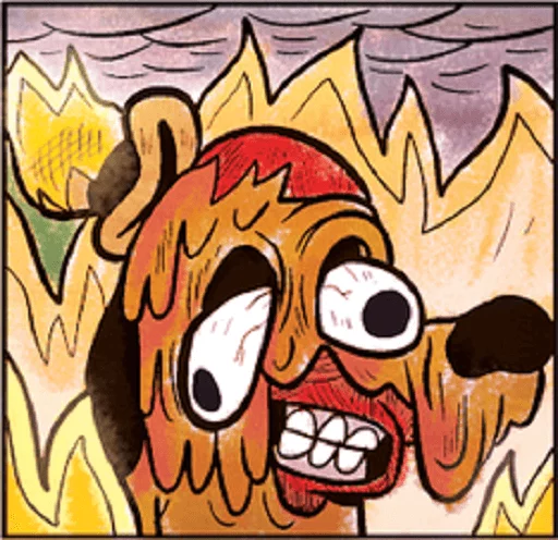 Стикер из набора This is Fine для Телеграм: Статические 😡