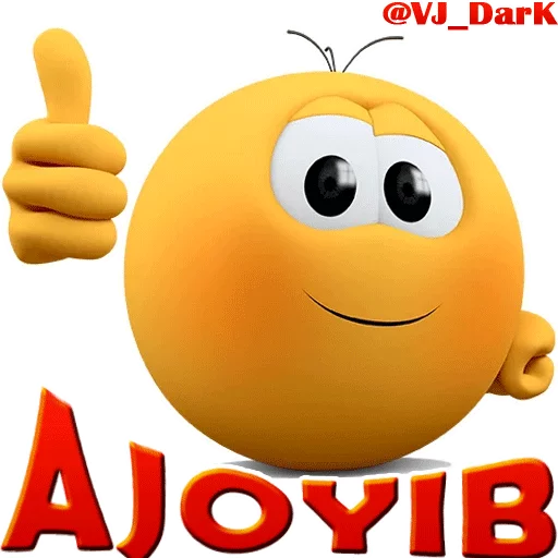 Стикер из набора 3D UZBEK SMILES by @VJ_DARK для Телеграм: Статические 👍