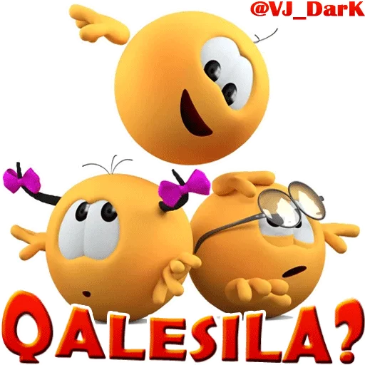 Стикер из набора 3D UZBEK SMILES by @VJ_DARK для Телеграм: Статические 😄