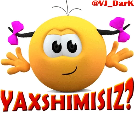 Стикер из набора 3D UZBEK SMILES by @VJ_DARK для Телеграм: Статические 😊