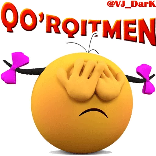 Стикер из набора 3D UZBEK SMILES by @VJ_DARK для Телеграм: Статические 😟