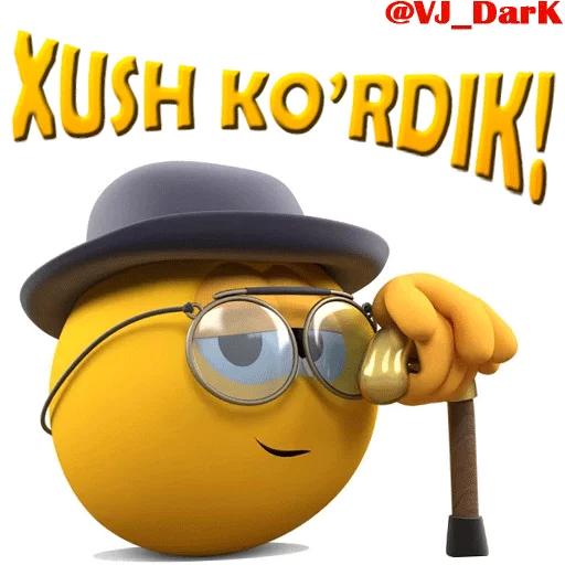 Стикер из набора 3D UZBEK SMILES by @VJ_DARK для Телеграм: Статические 🤠