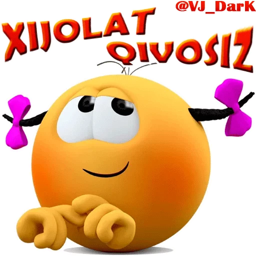 Стикер из набора 3D UZBEK SMILES by @VJ_DARK для Телеграм: Статические ☺️