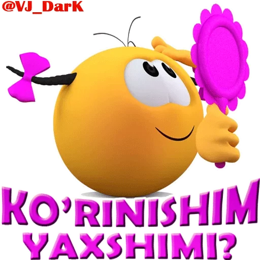Стикер из набора 3D UZBEK SMILES by @VJ_DARK для Телеграм: Статические 😄
