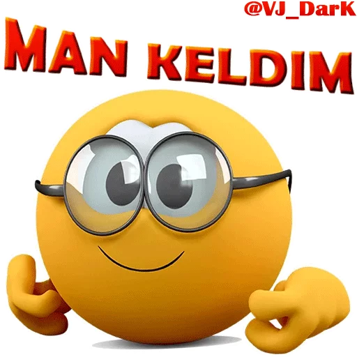 Стикер из набора 3D UZBEK SMILES by @VJ_DARK для Телеграм: Статические 😊