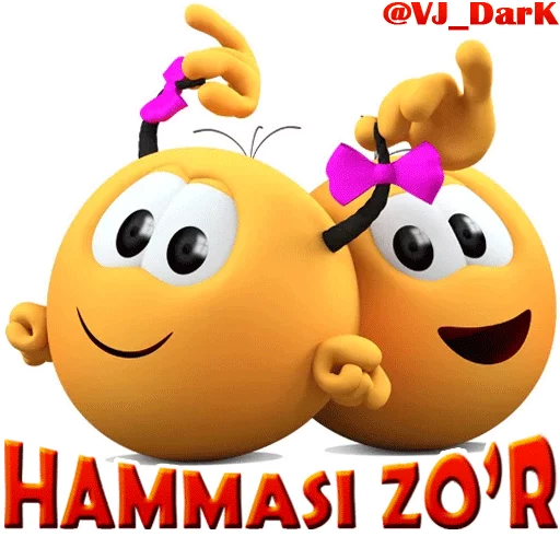 Стикер из набора 3D UZBEK SMILES by @VJ_DARK для Телеграм: Статические 😄