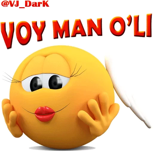 Стикер из набора 3D UZBEK SMILES by @VJ_DARK для Телеграм: Статические 🙂