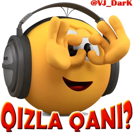 Стикер из набора 3D UZBEK SMILES by @VJ_DARK для Телеграм: Статические 👀