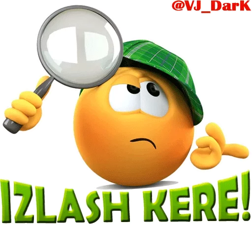 Стикер из набора 3D UZBEK SMILES by @VJ_DARK для Телеграм: Статические 🔎