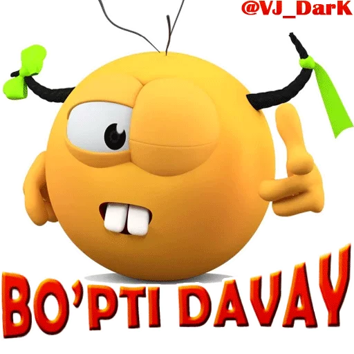 Стикер из набора 3D UZBEK SMILES by @VJ_DARK для Телеграм: Статические 😉