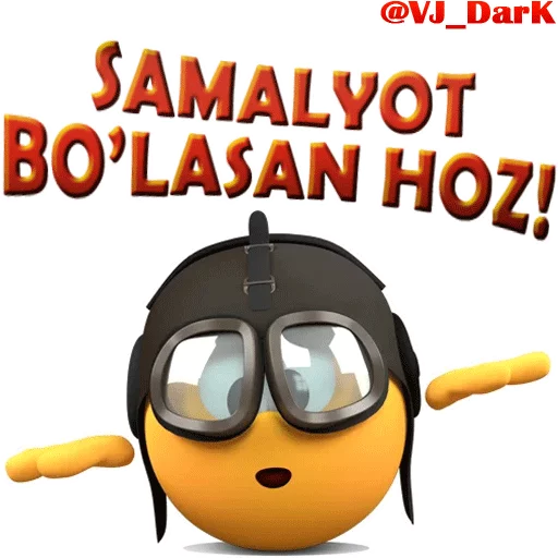 Стикер из набора 3D UZBEK SMILES by @VJ_DARK для Телеграм: Статические ✈