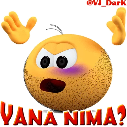 Стикер из набора 3D UZBEK SMILES by @VJ_DARK для Телеграм: Статические 😠
