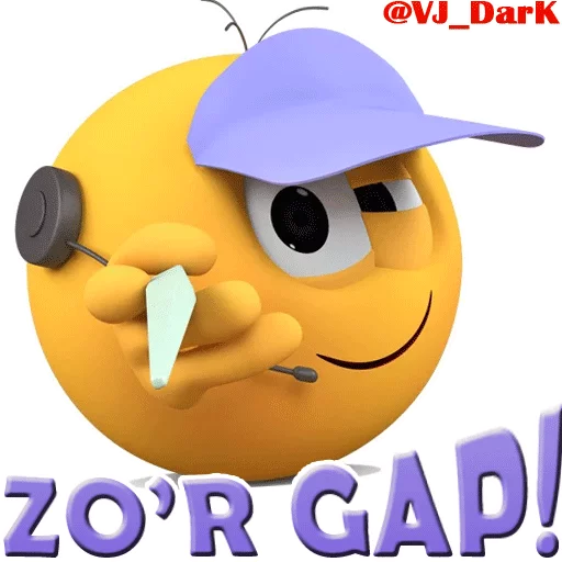 Стикер из набора 3D UZBEK SMILES by @VJ_DARK для Телеграм: Статические 🙂