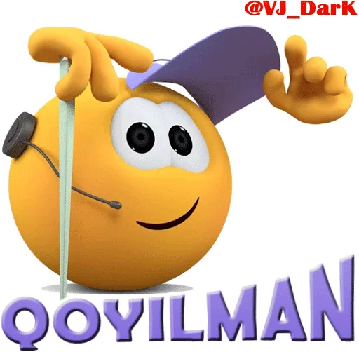 Стикер из набора 3D UZBEK SMILES by @VJ_DARK для Телеграм: Статические 😃