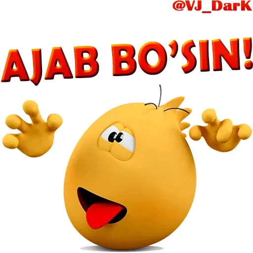Стикер из набора 3D UZBEK SMILES by @VJ_DARK для Телеграм: Статические 😜