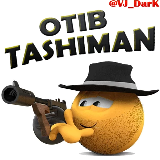 Стикер из набора 3D UZBEK SMILES by @VJ_DARK для Телеграм: Статические 🔫