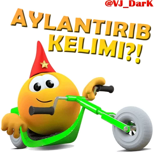 Стикер из набора 3D UZBEK SMILES by @VJ_DARK для Телеграм: Статические 🛴