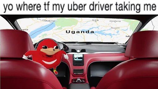 Стикер из набора Ugandan Knuckles @perverse для Телеграм: Статические 🚗