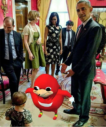 Стикер из набора Ugandan Knuckles @perverse для Телеграм: Статические 😐