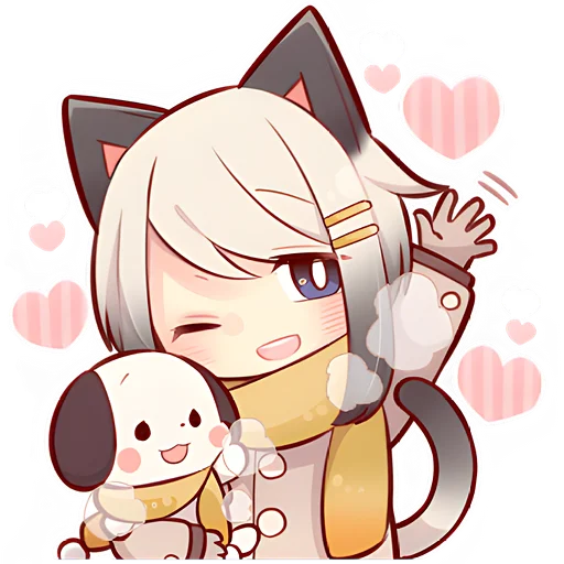 Стикерпак Зимние котята @Nyasticks для Телеграм: Статические