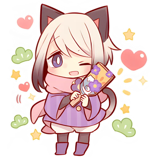 Стикер из набора Зимние котята @Nyasticks для Телеграм: Статические 😉