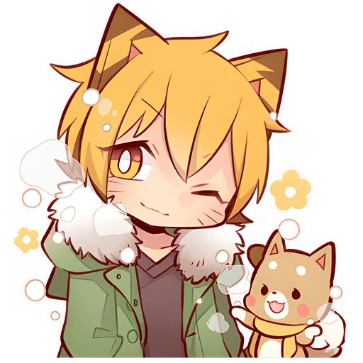 Стикер из набора Зимние котята @Nyasticks для Телеграм: Статические 😉