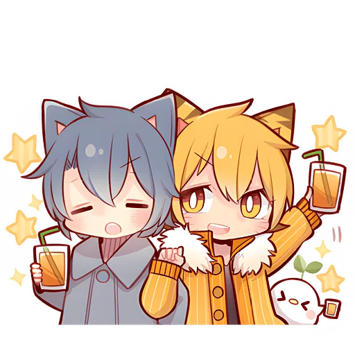 Стикер из набора Зимние котята @Nyasticks для Телеграм: Статические 🍺