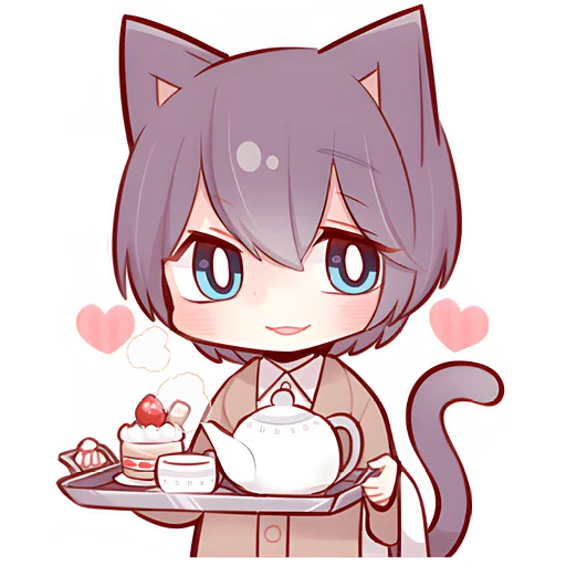 Стикер из набора Зимние котята @Nyasticks для Телеграм: Статические ☕