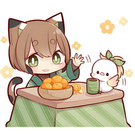 Стикер из набора Зимние котята @Nyasticks для Телеграм: Статические 🍊