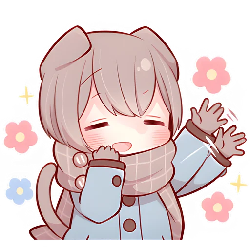 Стикер из набора Зимние котята @Nyasticks для Телеграм: Статические 👋