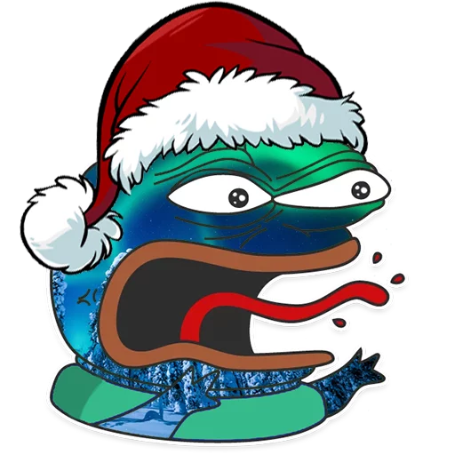 Стикер из набора Winter Pepe для Телеграм: Статические 😠