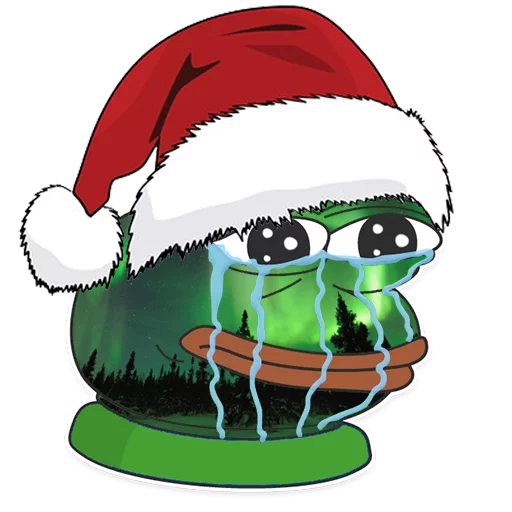 Стикер из набора Winter Pepe для Телеграм: Статические 😭