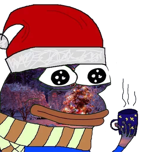Стикер из набора Winter Pepe для Телеграм: Статические 😊